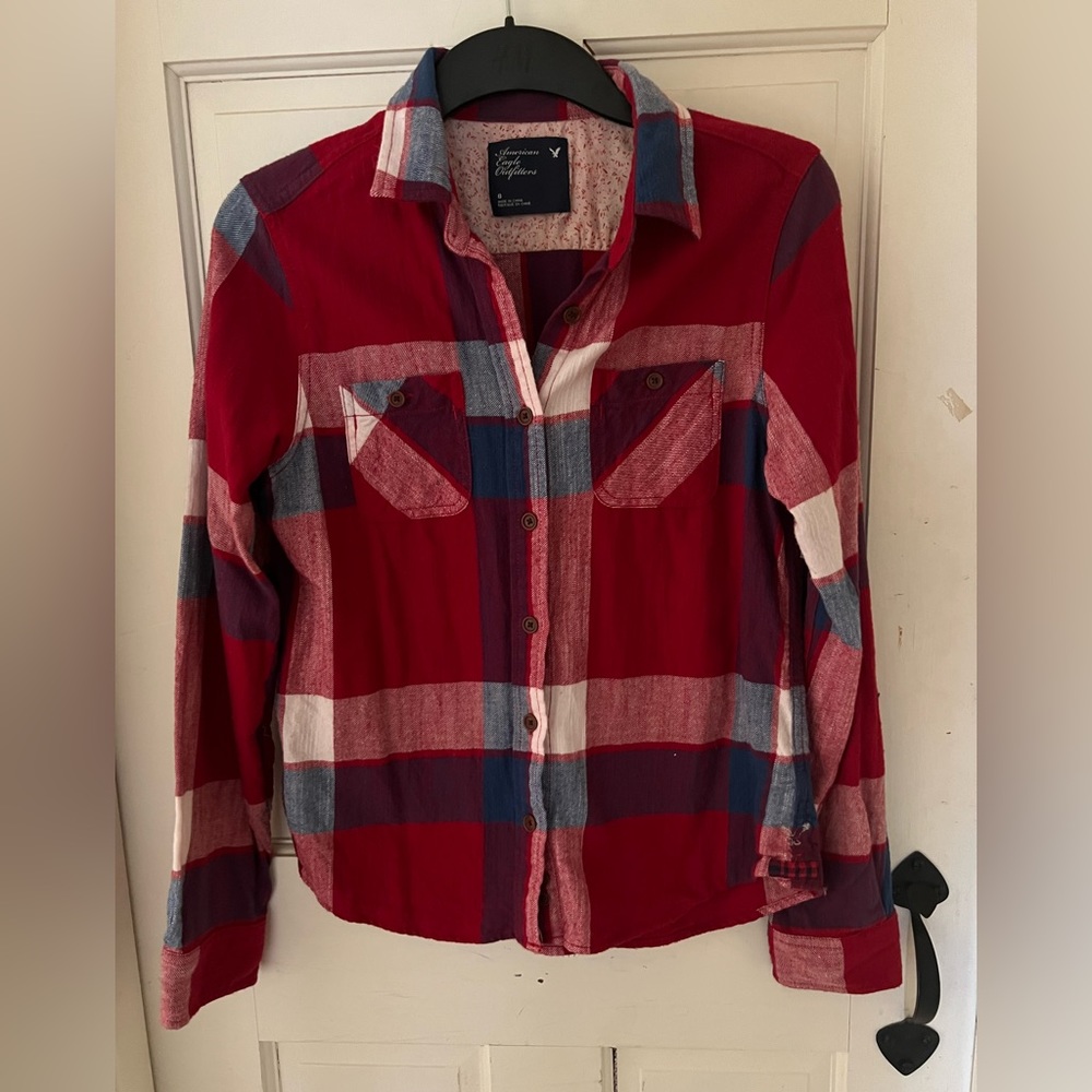American Eagle Cotton Flannel Shirt Size 8